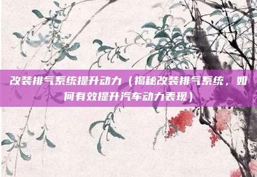改装排气系统提升动力(揭秘改装排气系统,如何有效提升汽车动力表现)