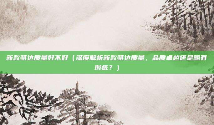 新款骐达质量好不好(深度解析新款骐达质量,品质卓越还是略有瑕疵?)