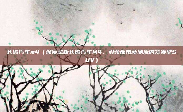 长城汽车m4(深度解析长城汽车M4,引领都市新潮流的紧凑型SUV)