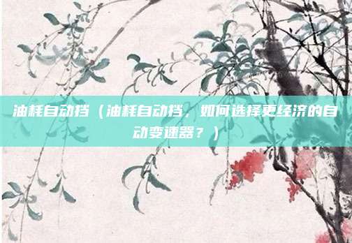 油耗自动挡(油耗自动挡,如何选择更经济的自动变速器?)