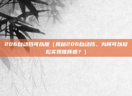 206自动挡可以推（揭秘206自动挡，为何可以轻松实现推背感？）