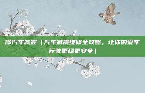修汽车减震(汽车减震维修全攻略,让你的爱车行驶更稳更安全)