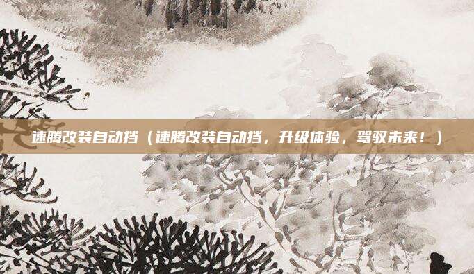 速腾改装自动挡（速腾改装自动挡，升级体验，驾驭未来！）