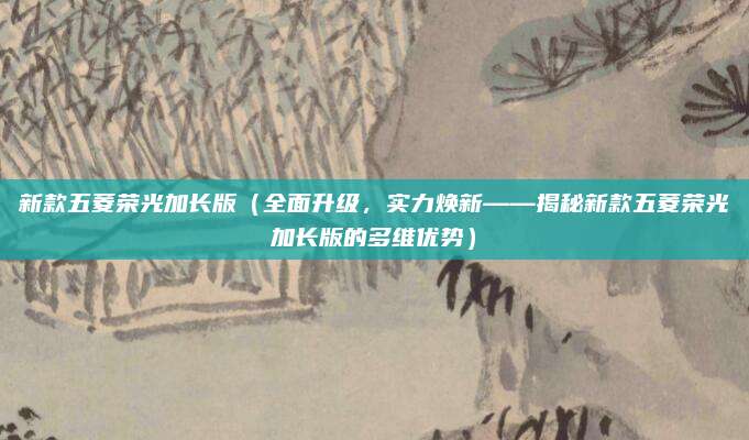 新款五菱荣光加长版(全面升级,实力焕新——揭秘新款五菱荣光加长版的多维优势)