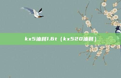 kx5油耗1.6t(kx520油耗)