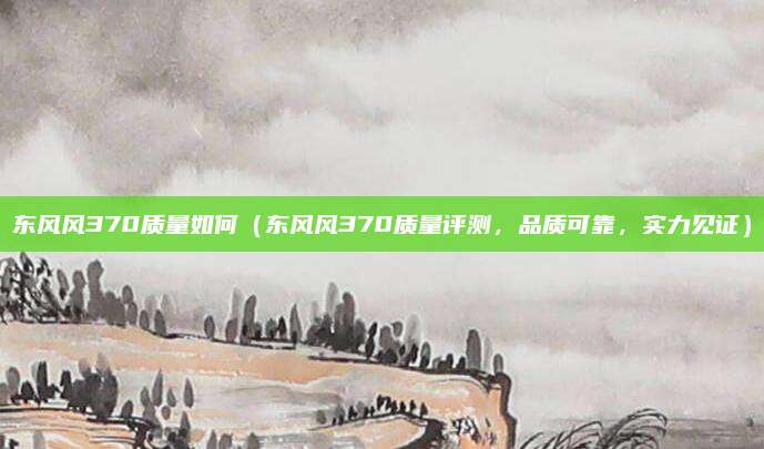 东风风370质量如何(东风风370质量评测,品质可靠,实力见证)