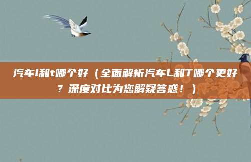 汽车l和t哪个好(全面解析汽车L和T哪个更好?深度对比为您解疑答惑!)