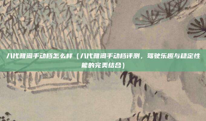 八代雅阁手动档怎么样(八代雅阁手动档评测,驾驶乐趣与稳定性能的完美结合)