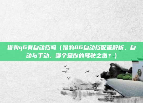 猎豹q6有自动挡吗(猎豹Q6自动挡配置解析,自动与手动,哪个是你的驾驶之选?)