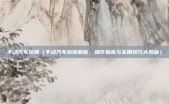 手动汽车按键(手动汽车按键解析,操作指南与实用技巧大揭秘)