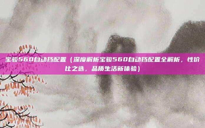 宝骏560自动挡配置(深度解析宝骏560自动挡配置全解析,性价比之选,品质生活新体验)
