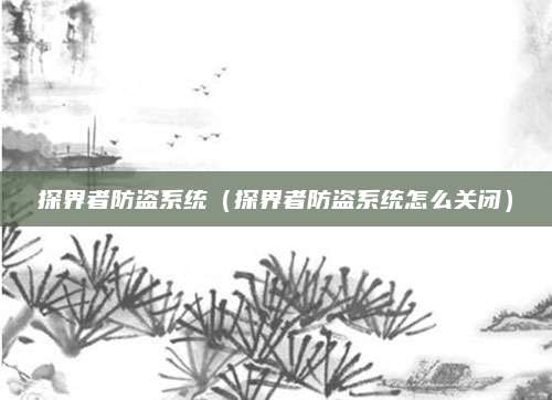 探界者防盗系统(探界者防盗系统怎么关闭)