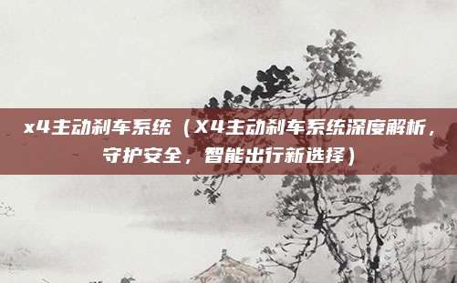 x4主动刹车系统(X4主动刹车系统深度解析,守护安全,智能出行新选择)