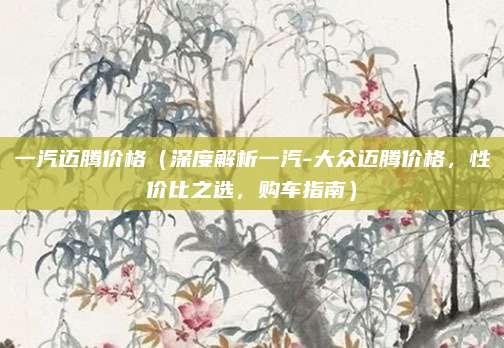 一汽迈腾价格(深度解析一汽-大众迈腾价格,性价比之选,购车指南)