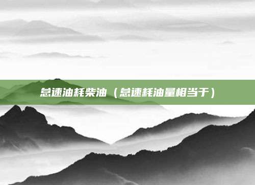 怠速油耗柴油(怠速耗油量相当于)