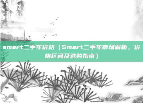 smart二手车价格（Smart二手车市场解析，价格区间及选购指南）