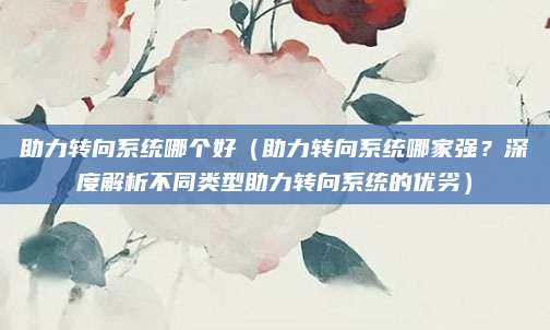 助力转向系统哪个好（助力转向系统哪家强？深度解析不同类型助力转向系统的优劣）