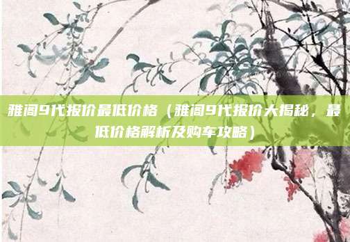 雅阁9代报价最低价格(雅阁9代报价大揭秘,最低价格解析及购车攻略)