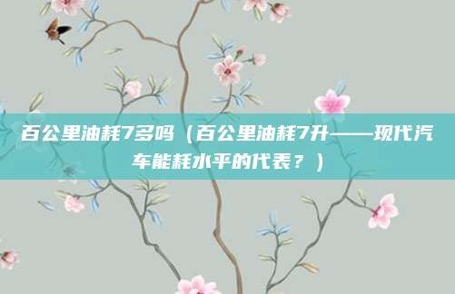 百公里油耗7多吗（百公里油耗7升——现代汽车能耗水平的代表？）