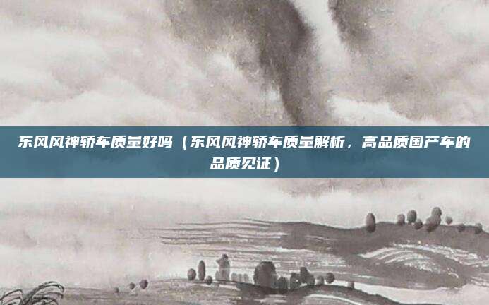 东风风神轿车质量好吗(东风风神轿车质量解析,高品质国产车的品质见证)