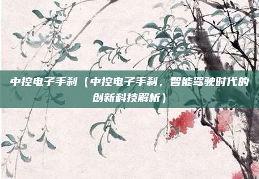 中控电子手刹（中控电子手刹，智能驾驶时代的创新科技解析）