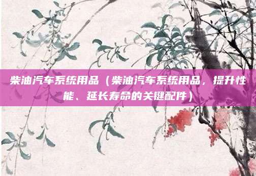 柴油汽车系统用品(柴油汽车系统用品,提升性能、延长寿命的关键配件)