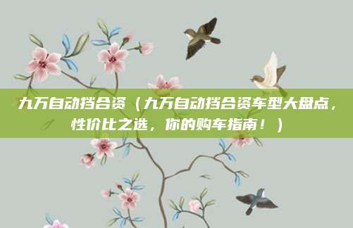 九万自动挡合资（九万自动挡合资车型大盘点，性价比之选，你的购车指南！）