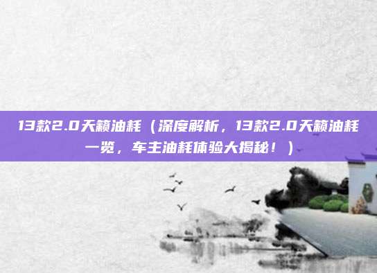 13款2.0天籁油耗(深度解析,13款2.0天籁油耗一览,车主油耗体验大揭秘!)