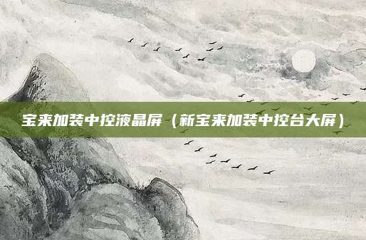 宝来加装中控液晶屏(新宝来加装中控台大屏)