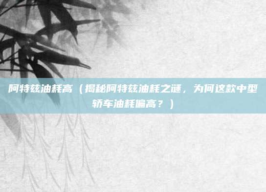 阿特兹油耗高(揭秘阿特兹油耗之谜,为何这款中型轿车油耗偏高?)