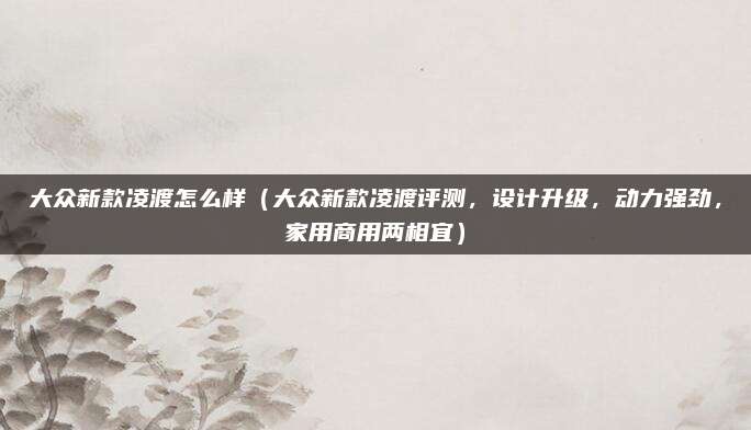 大众新款凌渡怎么样（大众新款凌渡评测，设计升级，动力强劲，家用商用两相宜）