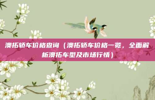 澳拓轿车价格查询(澳拓轿车价格一览,全面解析澳拓车型及市场行情)