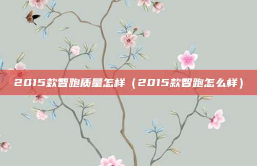 2015款智跑质量怎样（2015款智跑怎么样）