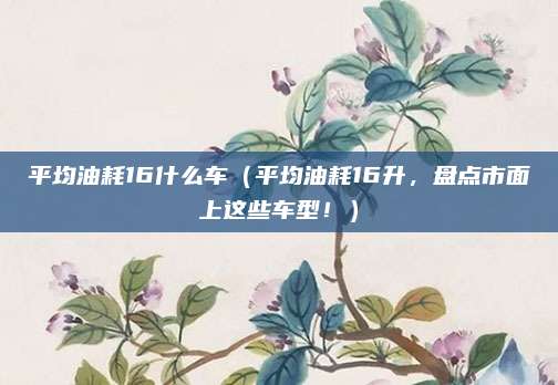 平均油耗16什么车（平均油耗16升，盘点市面上这些车型！）