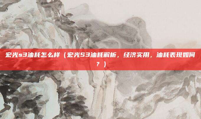 宏光s3油耗怎么样（宏光S3油耗解析，经济实用，油耗表现如何？）