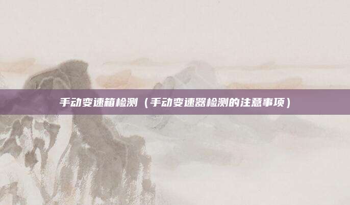 手动变速箱检测(手动变速器检测的注意事项)