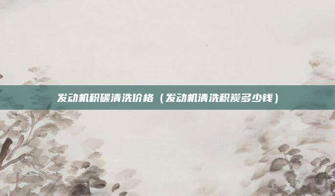 发动机积碳清洗价格(发动机清洗积炭多少钱)