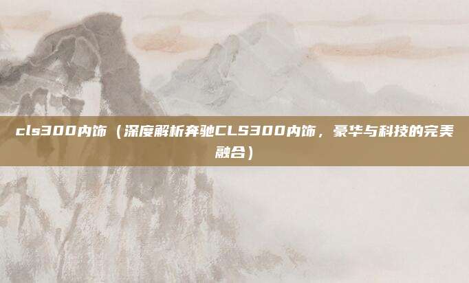 cls300内饰(深度解析奔驰CLS300内饰,豪华与科技的完美融合)