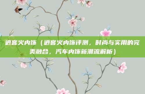 逍客火内饰(逍客火内饰评测,时尚与实用的完美融合,汽车内饰新潮流解析)