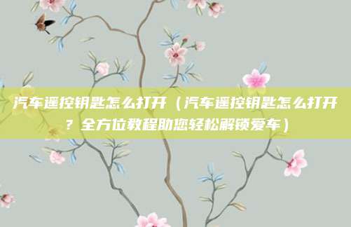 汽车遥控钥匙怎么打开(汽车遥控钥匙怎么打开?全方位教程助您轻松解锁爱车)