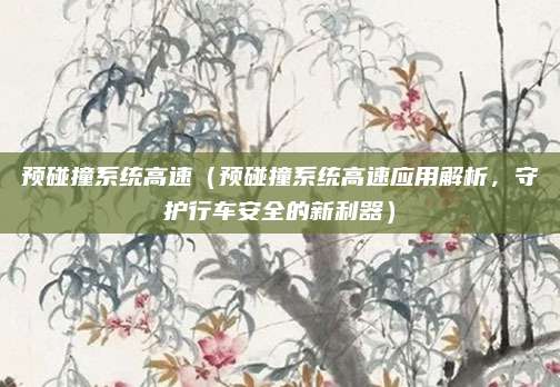 预碰撞系统高速（预碰撞系统高速应用解析，守护行车安全的新利器）