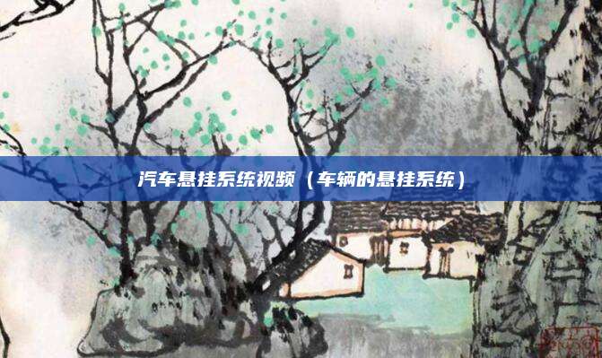 汽车悬挂系统视频(车辆的悬挂系统)