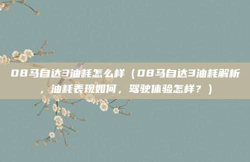 08马自达3油耗怎么样(08马自达3油耗解析,油耗表现如何,驾驶体验怎样?)