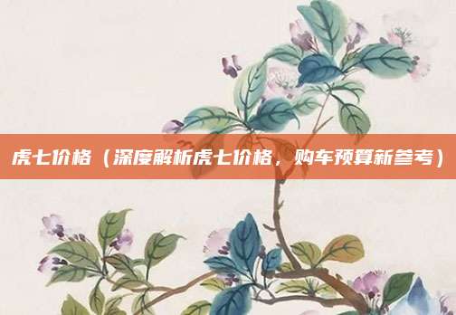 虎七价格(深度解析虎七价格,购车预算新参考)
