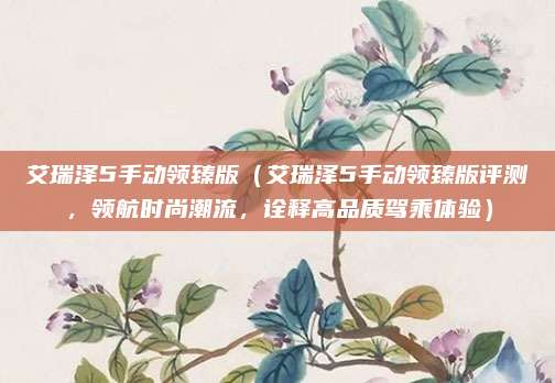 艾瑞泽5手动领臻版（艾瑞泽5手动领臻版评测，领航时尚潮流，诠释高品质驾乘体验）