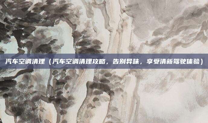 汽车空调清理(汽车空调清理攻略,告别异味,享受清新驾驶体验)