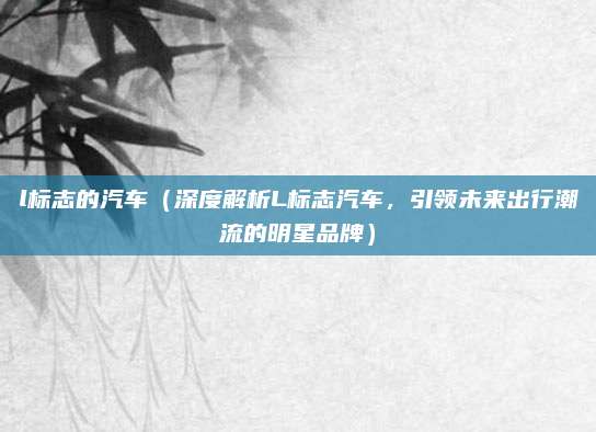 l标志的汽车(深度解析L标志汽车,引领未来出行潮流的明星品牌)