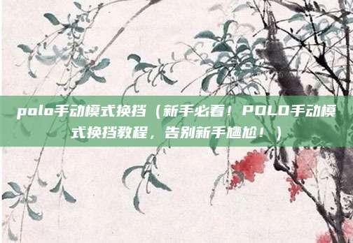 polo手动模式换挡(新手必看!POLO手动模式换挡教程,告别新手尴尬!)