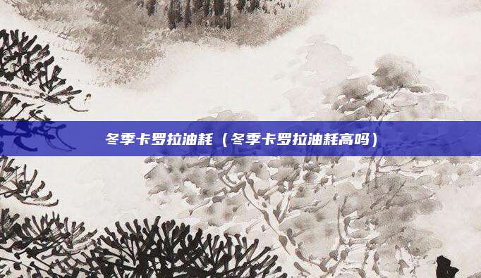 冬季卡罗拉油耗(冬季卡罗拉油耗高吗)