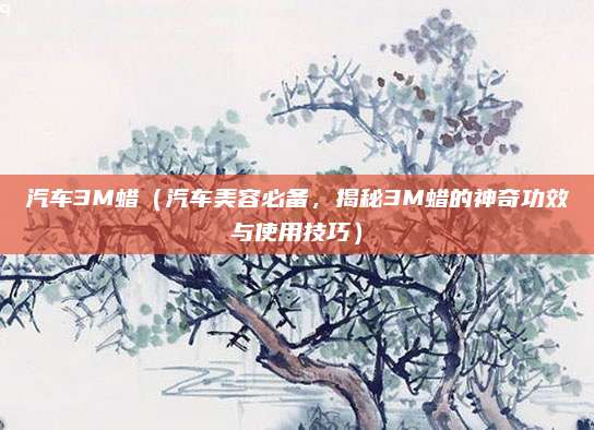 汽车3M蜡(汽车美容必备,揭秘3M蜡的神奇功效与使用技巧)
